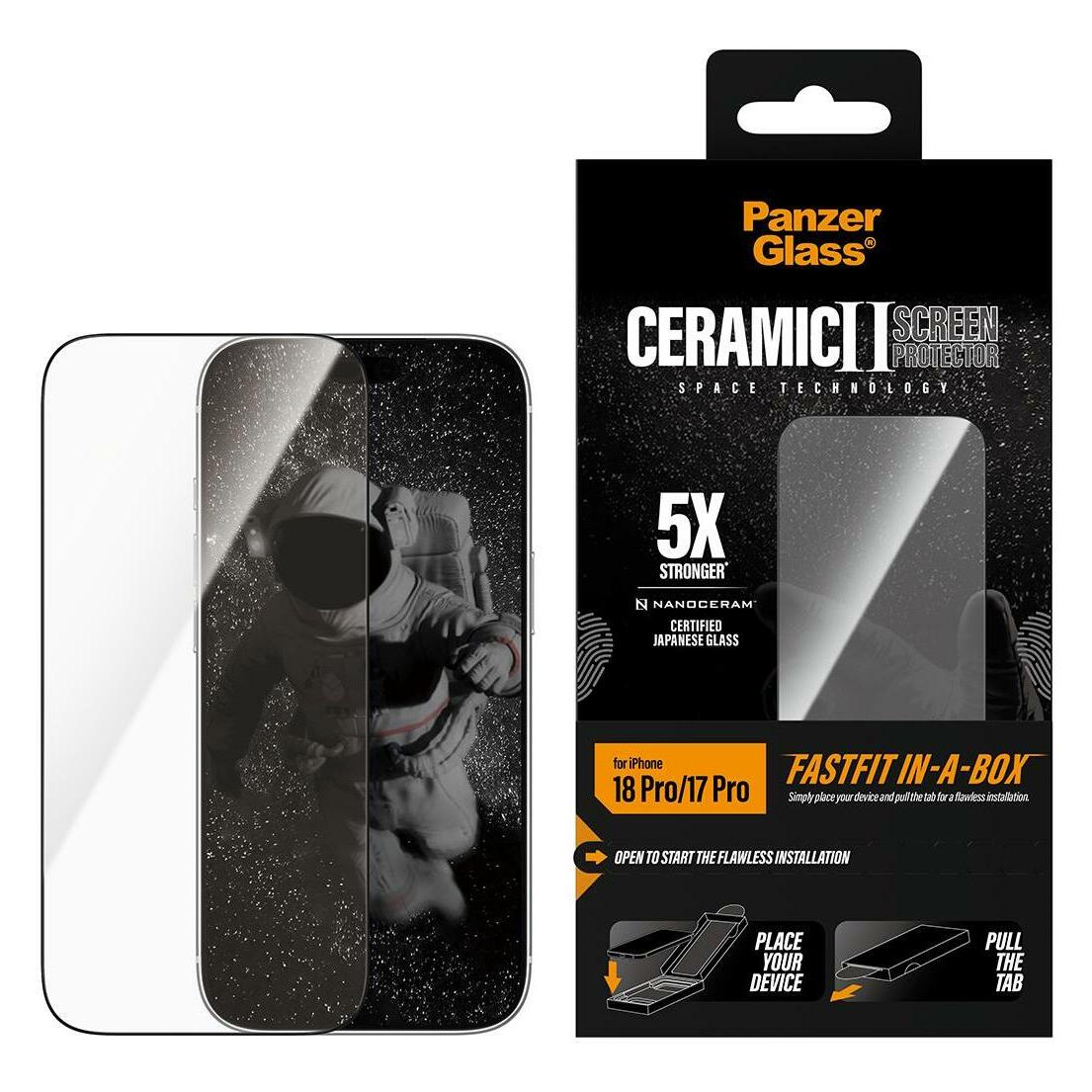PanzerGlass Ceramic Screen Protector (1 Stk., Apple iPhone 17 Pro, Apple iPhone 18 Pro) (PG12640)