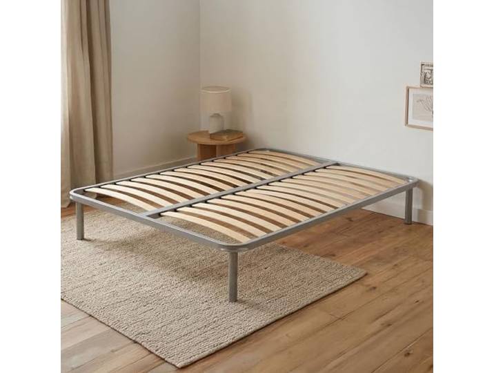 Talamo Italia - Doppelbettgestell Ambrosia, orthopädisches Untergestell aus Birkensperrholz mit 13 Lattenrosten, 100 % Made in Italy, 120 x 190 x 34 cm