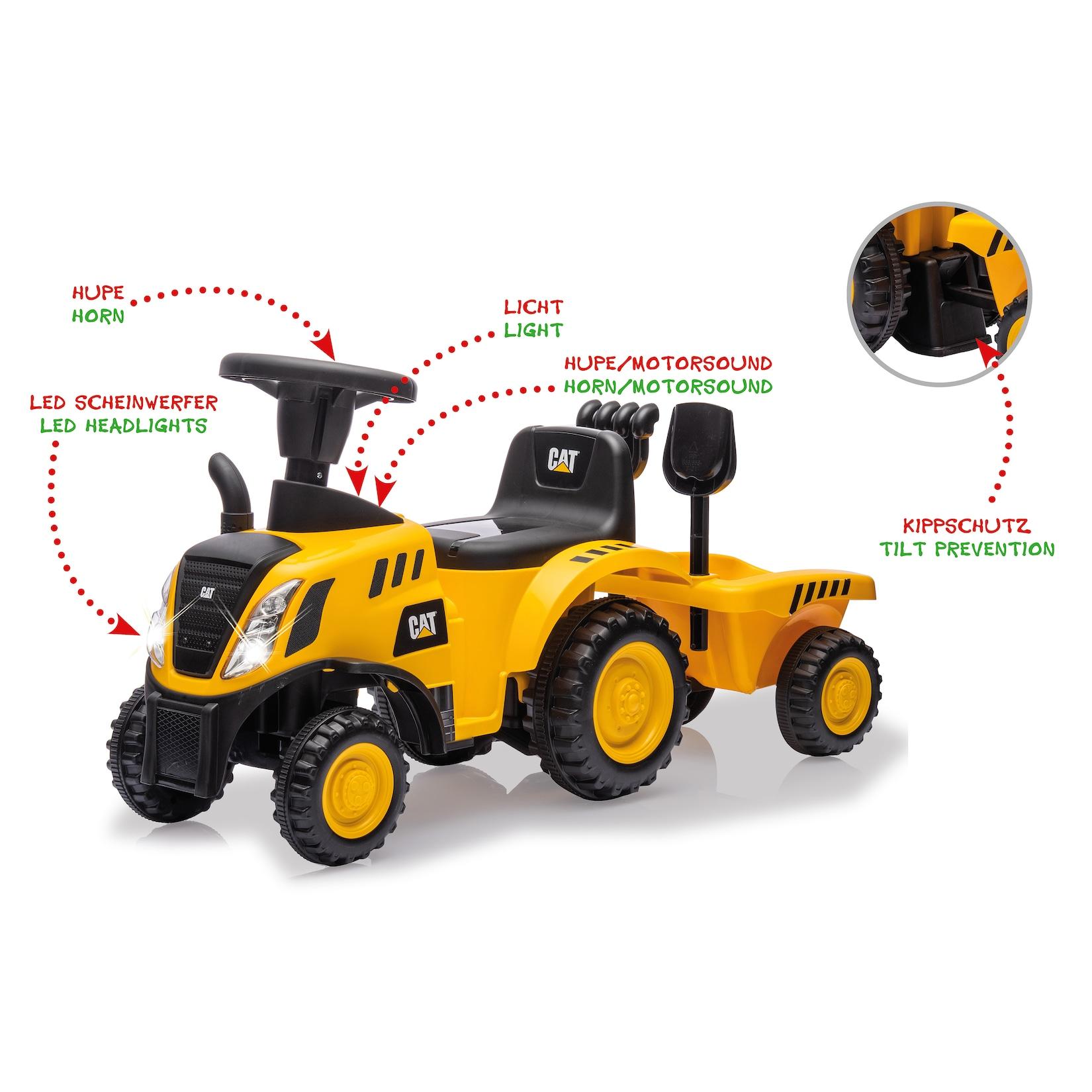 JAMARA Rutscher Caterpillar Traktor mit Anhänger gelb 2in1