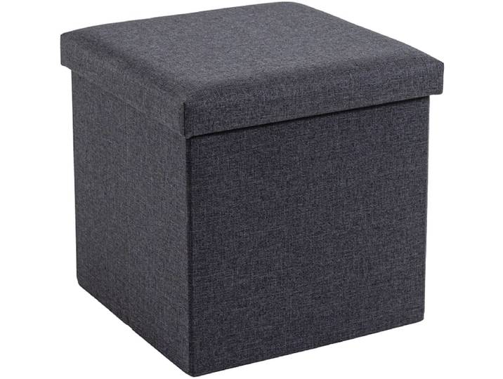 Aufbewahrungshocker AVA 38x38x38cm leinen-imitation grau anthrazit