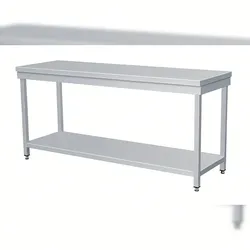 Edelstahltisch 160x60x85h cm auf Beinen mit VS-Bodenplatte