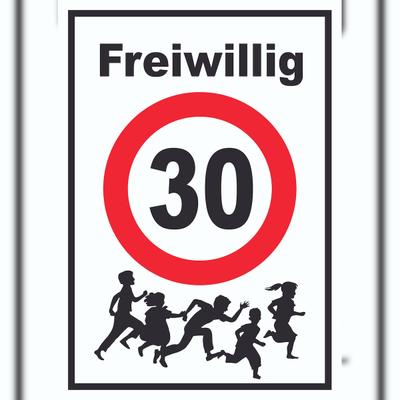 HB-Druck Freiwillig 30 Schild Spielende Kinder A1 Rückseite selbstklebend