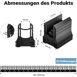 Wiltec, Gartenschlauch Aufbewahrung, Halterung Abwasserschlauch 4,5m Schlauchhalterung Schlauchhalter Camping