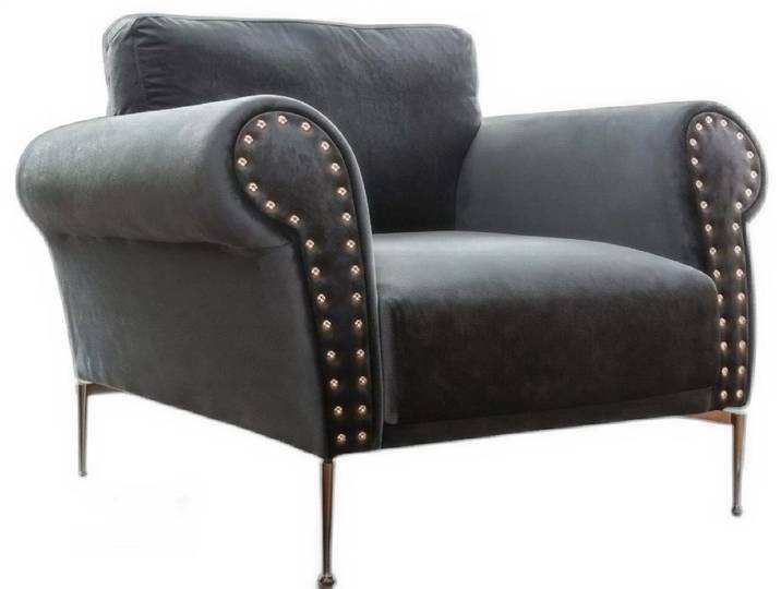Xlmoebel Loungesessel Ohrensessel in Blau aus Textil im modernen Stil (1-St., Ohrensessel), Hergestellt in Europa