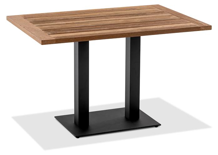 Gartentisch Bistrox 140x95 Tischplatte Teakholz Recycelt Gestell Stahl Anthrazit
