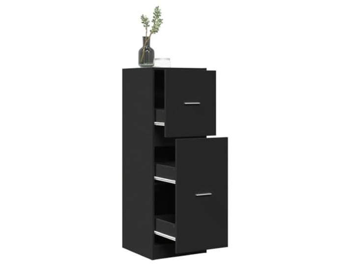 Xolmizyn Apothekerschrank, Schubladenschrank aus Holzwerkstoff, Schwarz 3 Schubladen, 40x41x118 cm, Wohnzimmer & Büro, Vielseitig einsetzbar