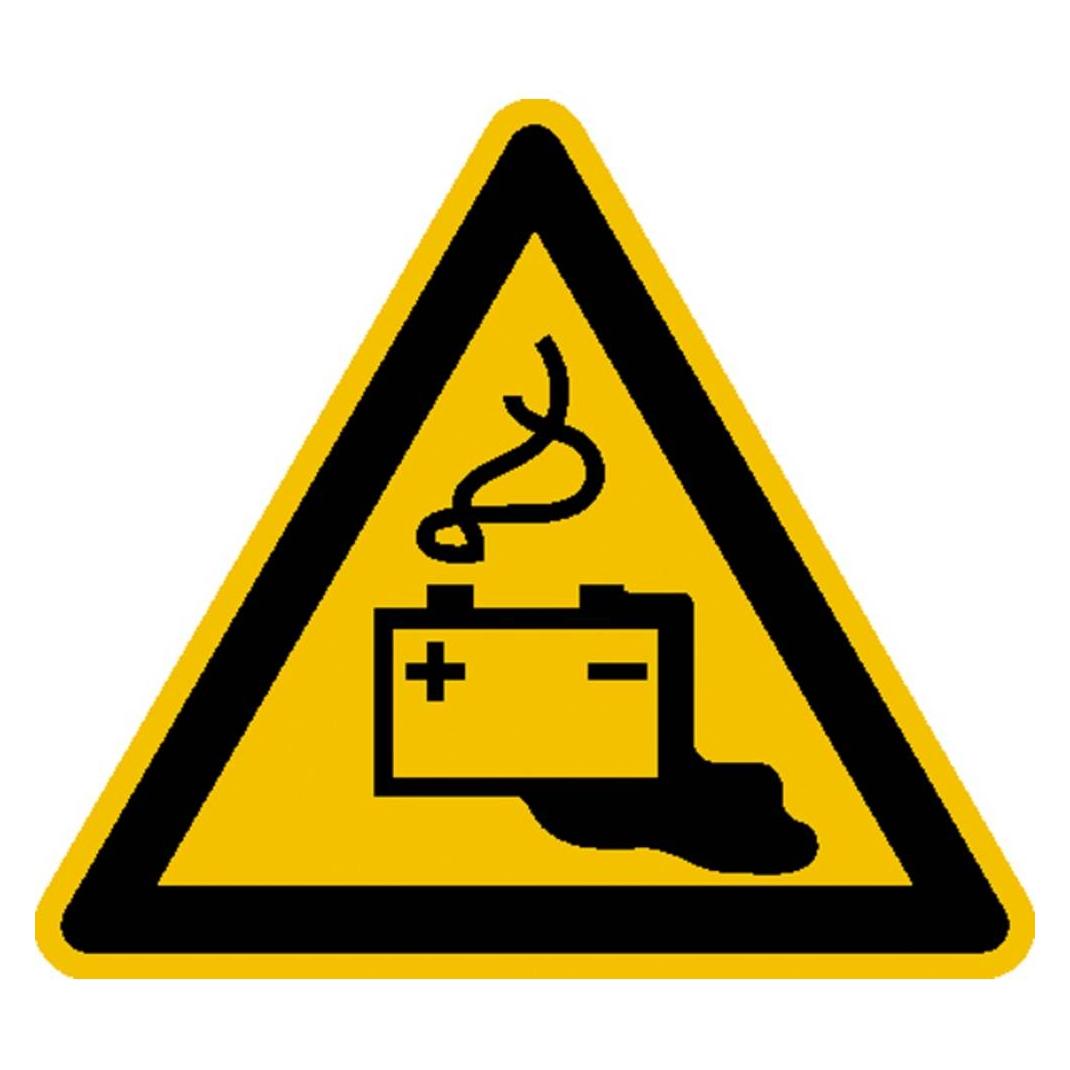 Wolk Warnschild Gefahren durch das Aufladen von Batterien Folie (30.0361)