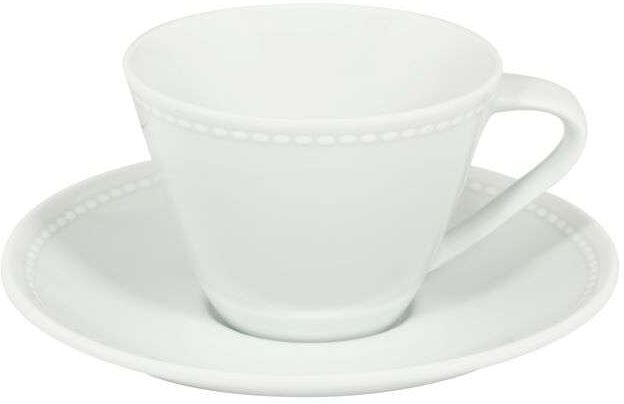 Vista Alegre Taza café con plato Perla . Blanco