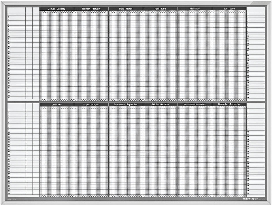 Personal- und Projektplaner-Set, für 35 Mitarbeiter oder Projekte, BxH 1215 x 915 mm magnetoplan