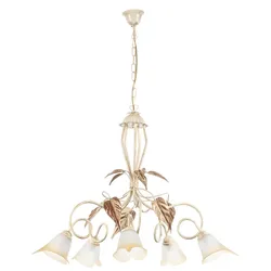 Kronleuchter Vanda Weiß/Beige max. 6 Watt