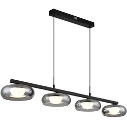 Hängeleuchte Pendelleuchte Deckenleuchte schwarz Glas rauchfarben LED L 110 cm