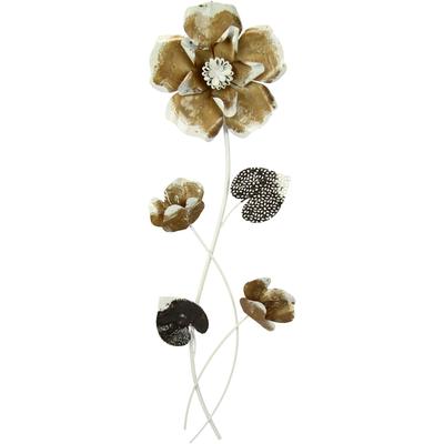 Wandbild I.GE.A. "Metallbild Blumen", gold (farbe bild(er): goldfarben), B:22cm H:70cm T:4cm, Metall, Bilder, Wanddeko, Metall, Wandskulptur