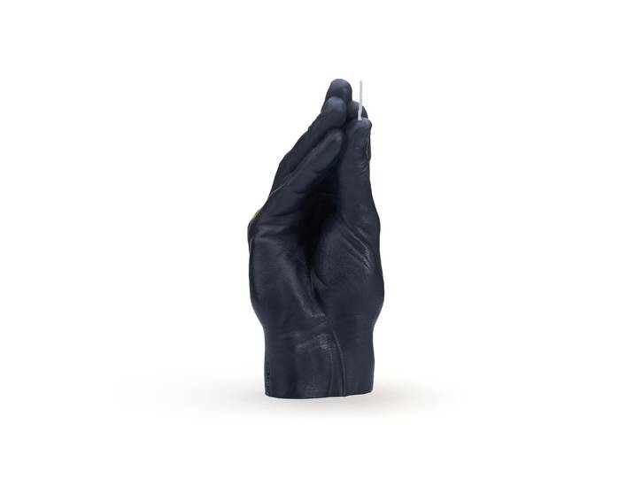 Formkerze Mandatus Candle Hand Italian Gesture , schwarz, H:18cm Ø:8cm, Kerzen, Formkerze
