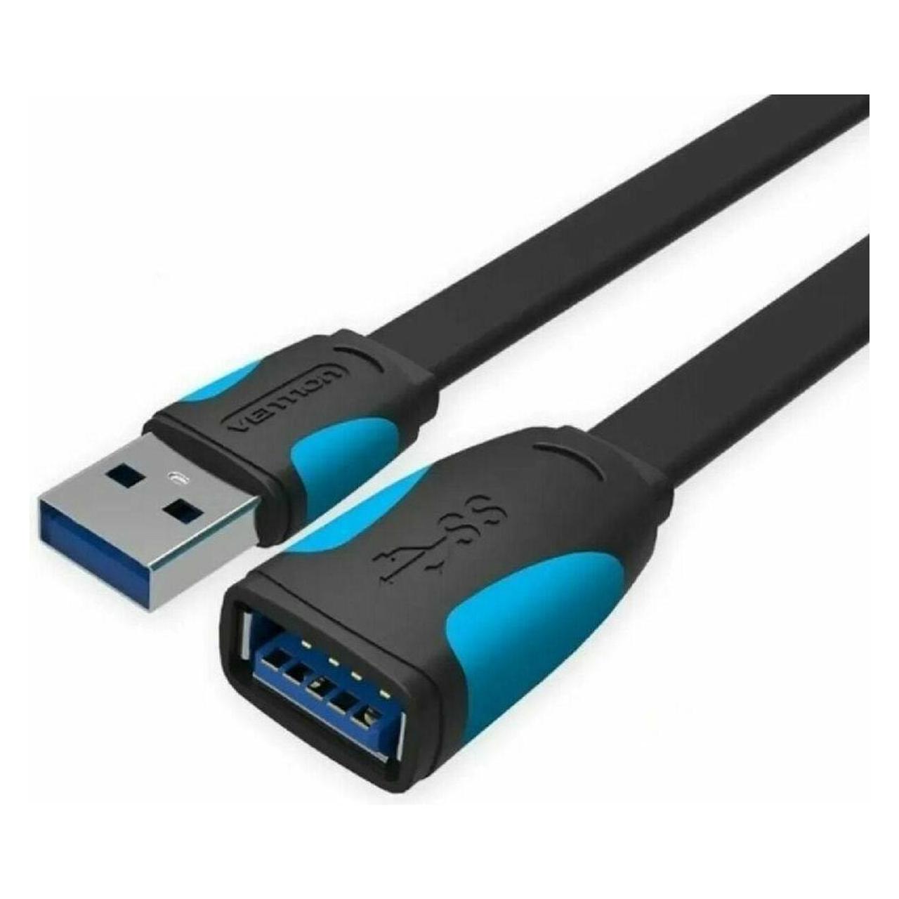 Vention Flat USB 3.0 extender VAS-A13-B200 2m Black (2 m, USB 2.0) (VAS-A13-B200)
