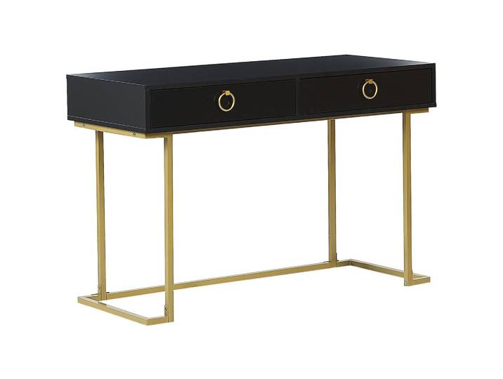 KONSOLENTISCH schwarz/gold 2 Schubladen Westport