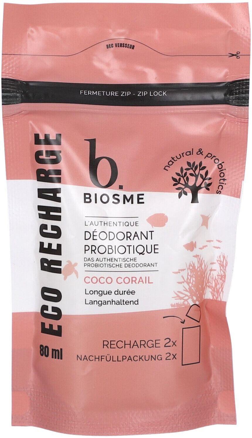 Biosme Deo probiotisch Coco corail Nach Fl 80 ml Liquidum