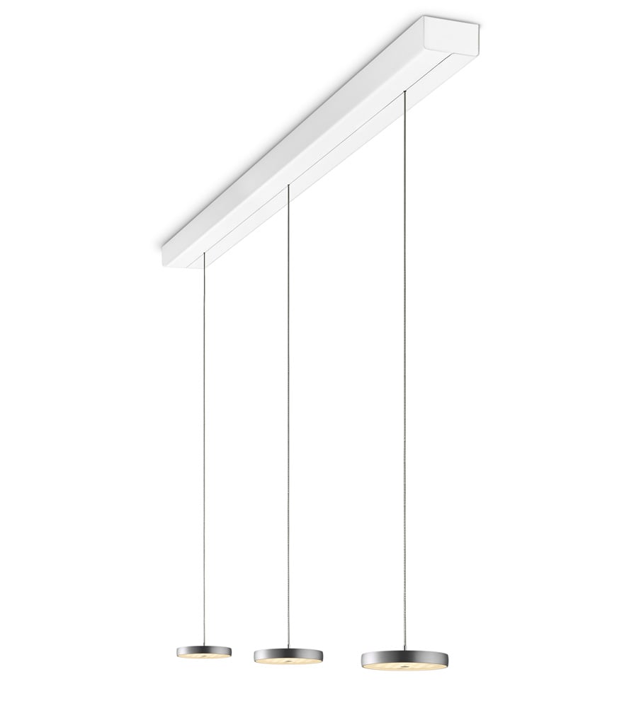 Oligo Decent LED Pendelleuchte mit unsichtbarer Höhenverstellung 3-flammig (weiß... weiß | aluminium gebürstet 3xG42-885-51-12+63-506-44-21+62-506-20-21