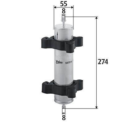 VALEO Kraftstofffilter 587514 Leitungsfilter 274mm für BMW