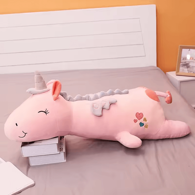 Inspire Essentials 120 Cm Glowing LED Unicorn Plush Pillow Toy For Kids Gifts pink