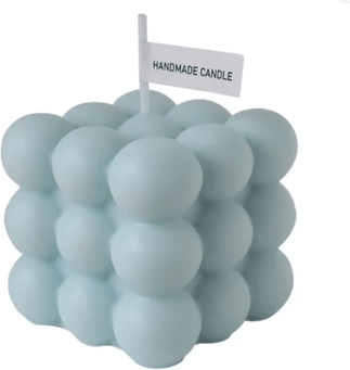 Inspire Essentials Soy Wax Decorative Cube Candle blue