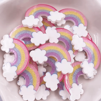 Inspire Picks 20PCS Glitter Rainbow & Cloud Flatback Embellishments Acrylic DIY Scrapbook Decor Set 20PCS Glitter Rainbow & Cloud Flatback Embellishments Acrylic DIY Scrapbook Decor Set