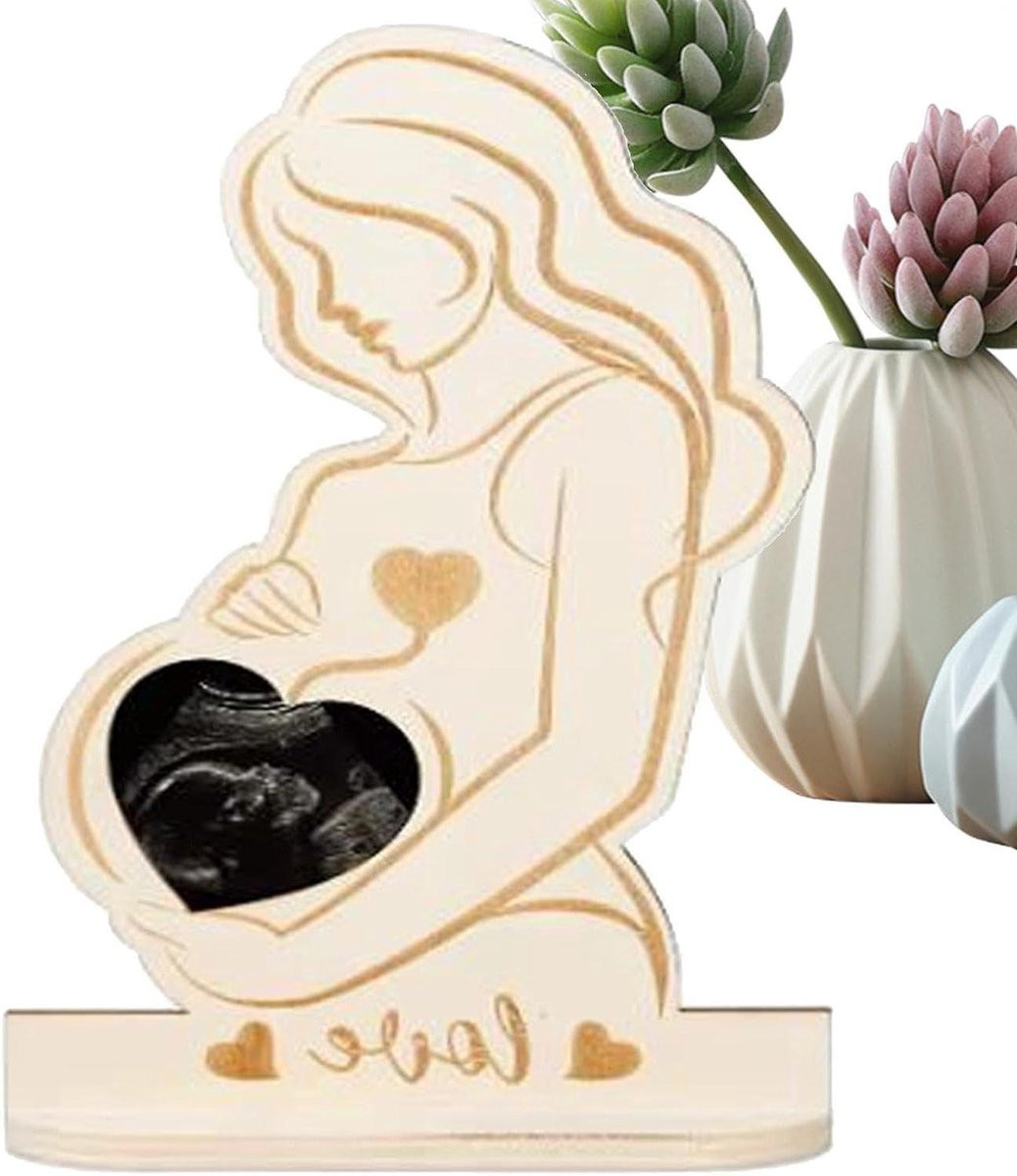 Ultrasone Echo Lijst Baby Fotolijst met Houten Constructie - 20 x 13,9 cm - Type 2