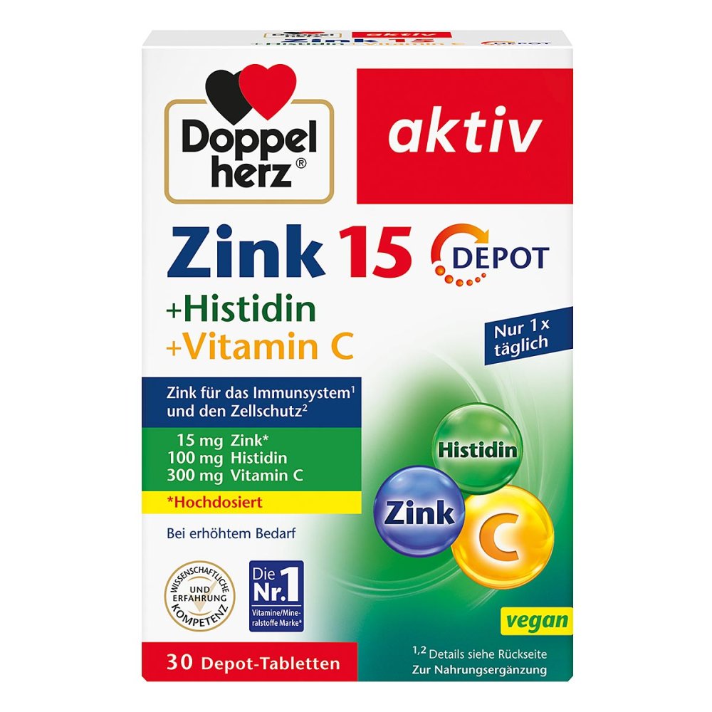 Queisser Pharma GmbH & Co. KG Doppelherz Zink + Histidin + Vitamin C Depot Tabletten 02898732