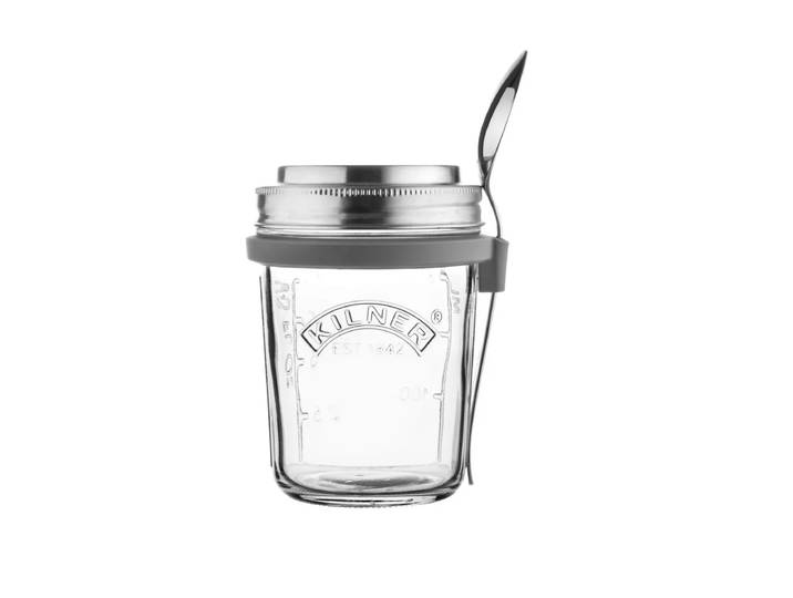 Kilner Ontbijtset glazen kom + lepel 0,35 L