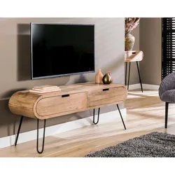 designline »Barrel« Massivholz TV-Möbel 135x50x35