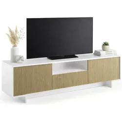 Dmora Atina - TV-Schrank, 170x42x48H cm Weiß, eine Schublade Made in Italy