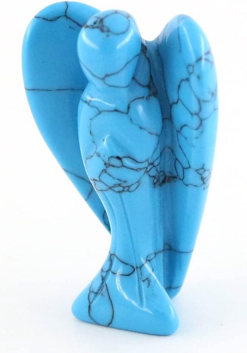 Gegraveerde Kristallen Engel Figuur - Natuurlijke Edelsteen Pocket Guardian voor Vrede en Geluk