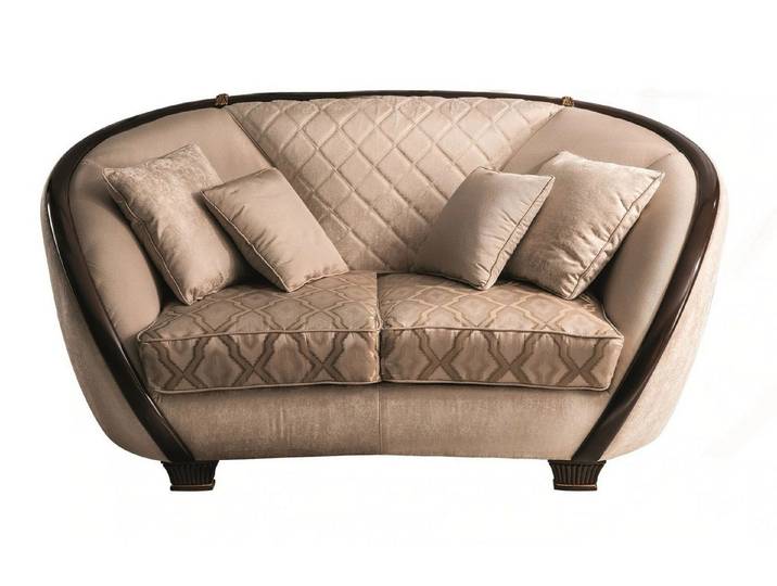 JVmoebel 2-Sitzer Beige Sofa mit Stoffbezug und Holzfüßen für modernes Wohnen, 1 Teile, Made in Europa