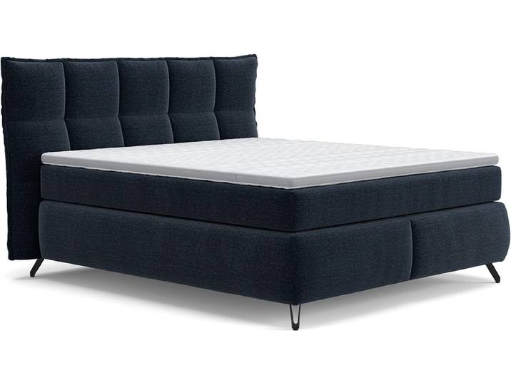 Boxspringbett SWISS HOME STYLE AGATA blau 160x200cm fest