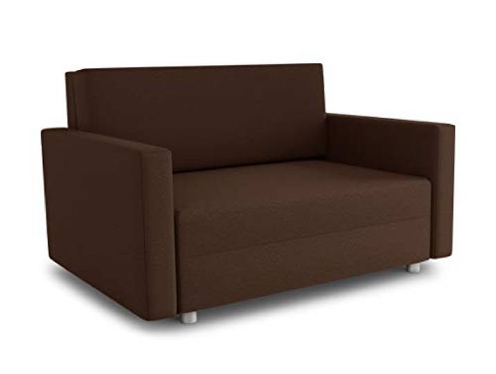 Sofnet - Bettsofa Pura Maxi mit Bettkasten (Braun, Suedine 26) Polstersofa mit Schlaffunktion, Bettsofa, Sofa, Veloursstoff, große Schlaffläche, modernes Design