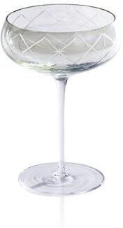 Zodax Audrey 4-Piece Set Hand Etched Coupe Glasses