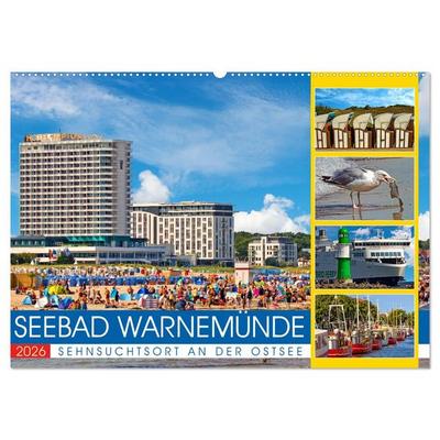 Seebad Warnemünde - Sehnsuchtsort an der Ostsee (Wandkalender 2026 DIN A2 quer), CALVENDO Monatskalender