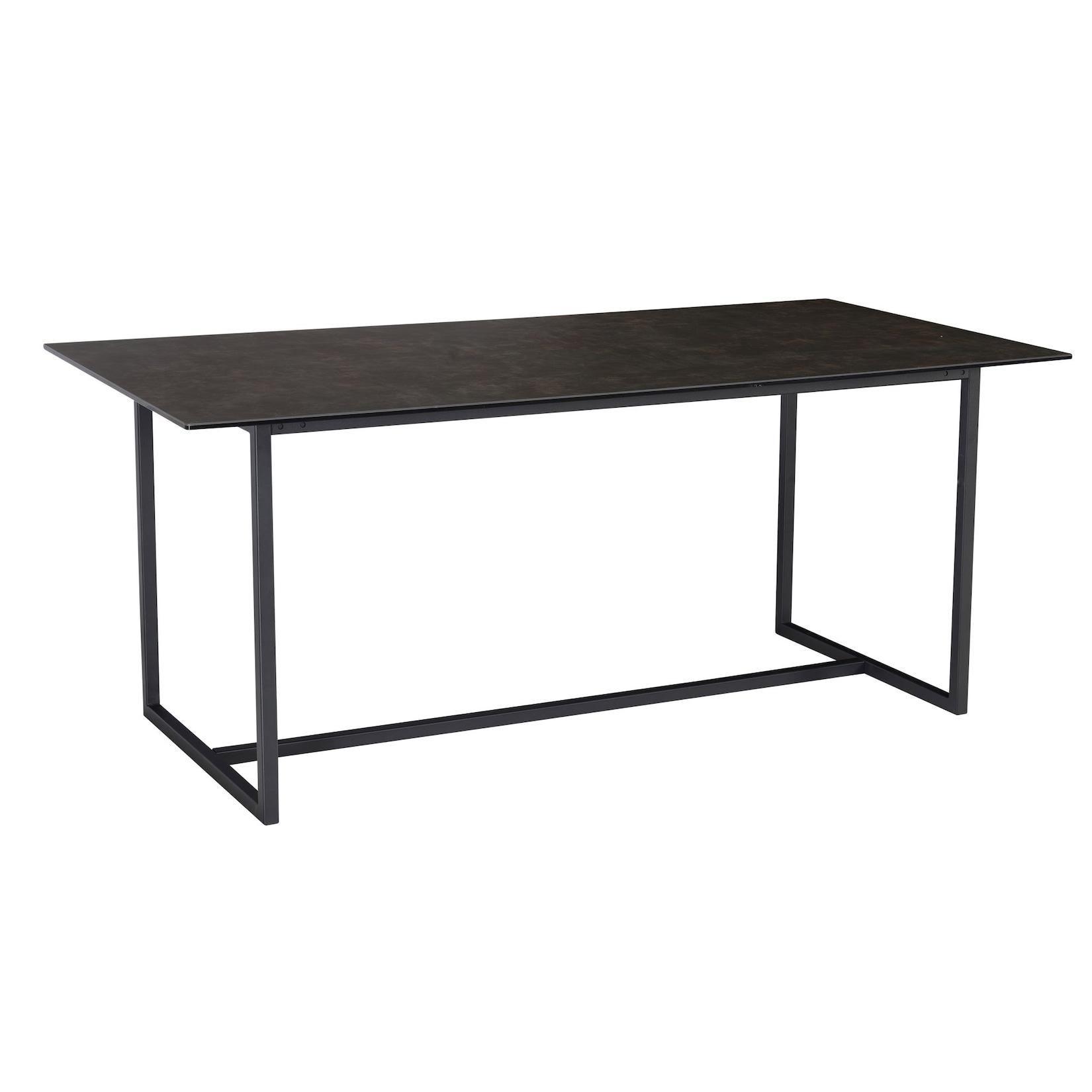 Esstisch Glas Keramik Marmoroptik Designer 180x90 ARCTIC, Schwarz 180x90x76 cm