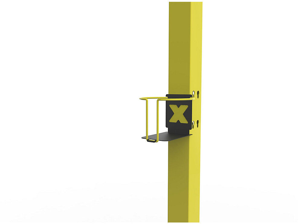 Tassenhalter X-CUP, für X-GUARD-Bodenstütze, schwarz / gelb Axelent