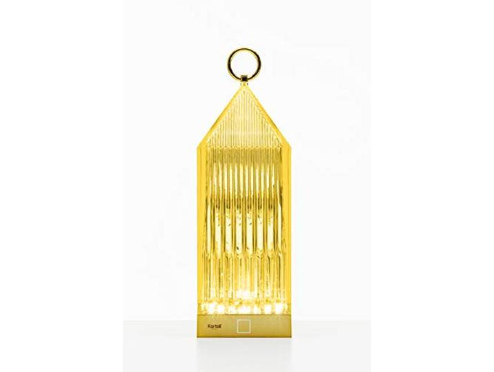 Kartell Lantern\, Lampe rechargeable\, Dimmable\, Ambre\, 9.5 x 9.5 x 31 cm