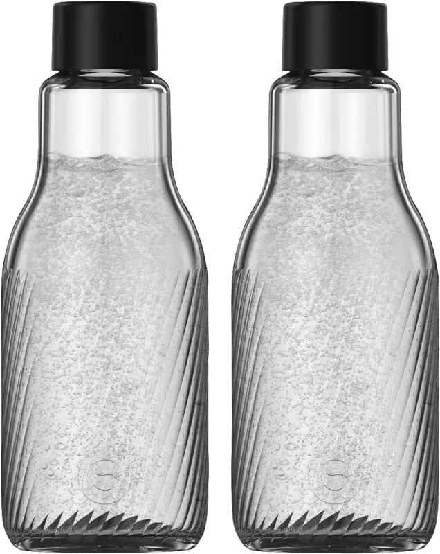 SodaStream Glas (Schwarz, Transparent) Crystal Riffled 0,95 L (2er-Pack) 1047240490