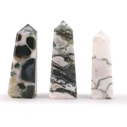 Gemstone Obelisk Point approx 5cm - Moss Agate