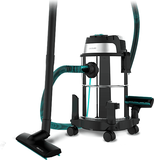 Aspirador sin bolsa - Cecotec Conga Rockstar Wet & Dry Steel, 1200 W, 16 l, Plata