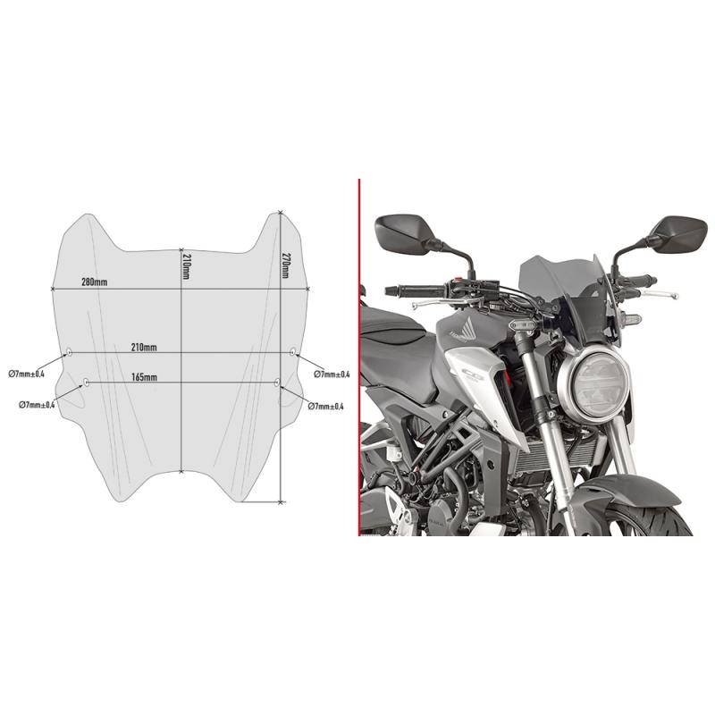Saute vent Givi Honda CB 125 R 18-24 fumé