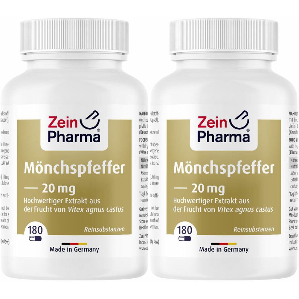 ZeinPharma Mönchspfeffer 20 mg Doppelpack 2x180 St Kapseln