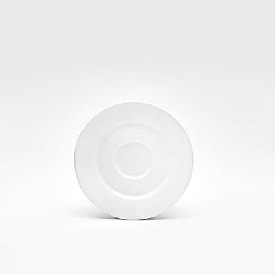 Van Well Untertassen Gourmet, bauchige Form, 6-teilig, Porzellan weiß, Ø 15,5 cm