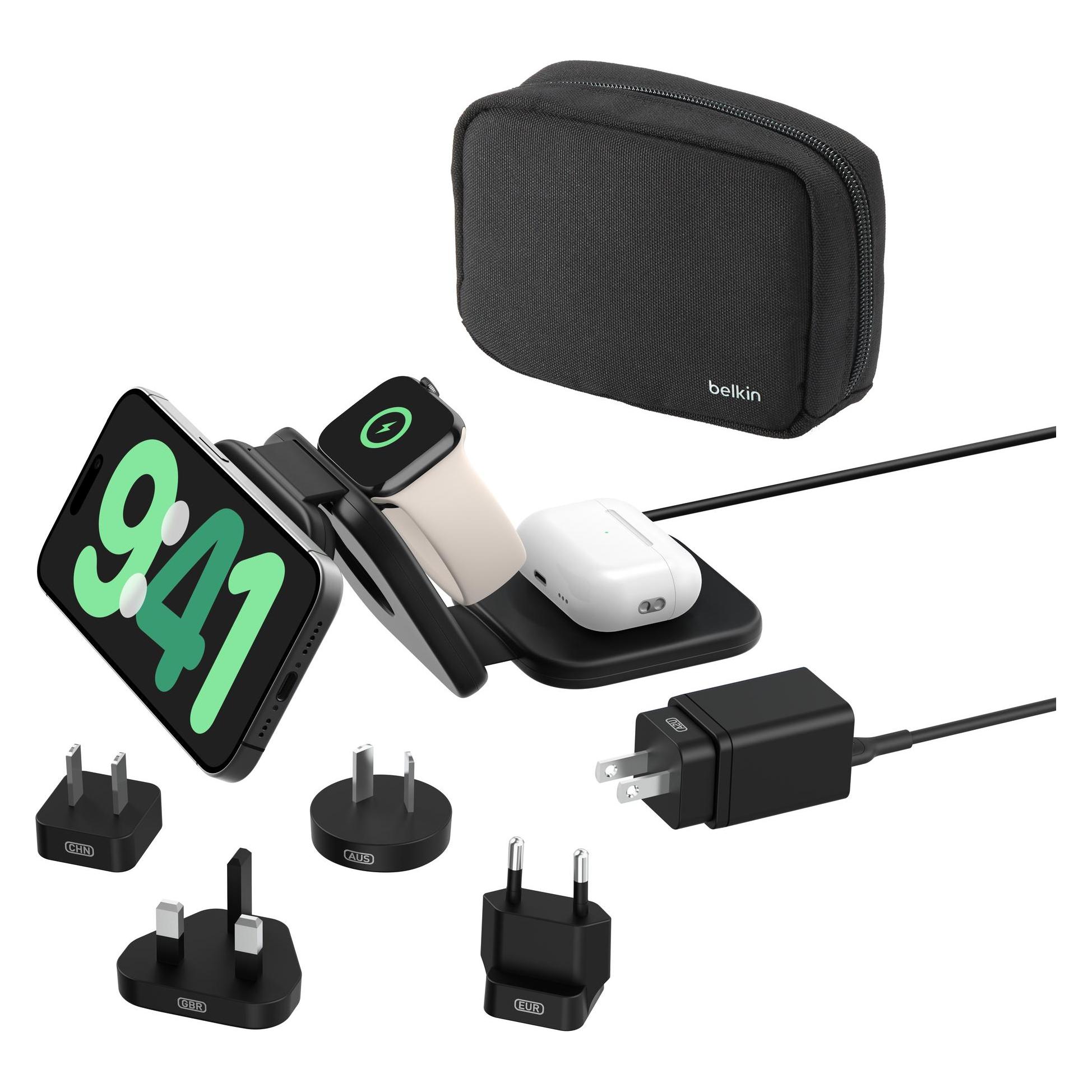 Belkin BoostCharge Pro 3-in-1 Qi2 Ladestation (15 W) (WIZ024HQBK)