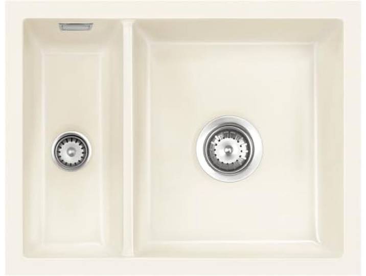 Flächenbündige Spüle MERA 60 F/o in MAGNOLIA mit Excenterbedienung