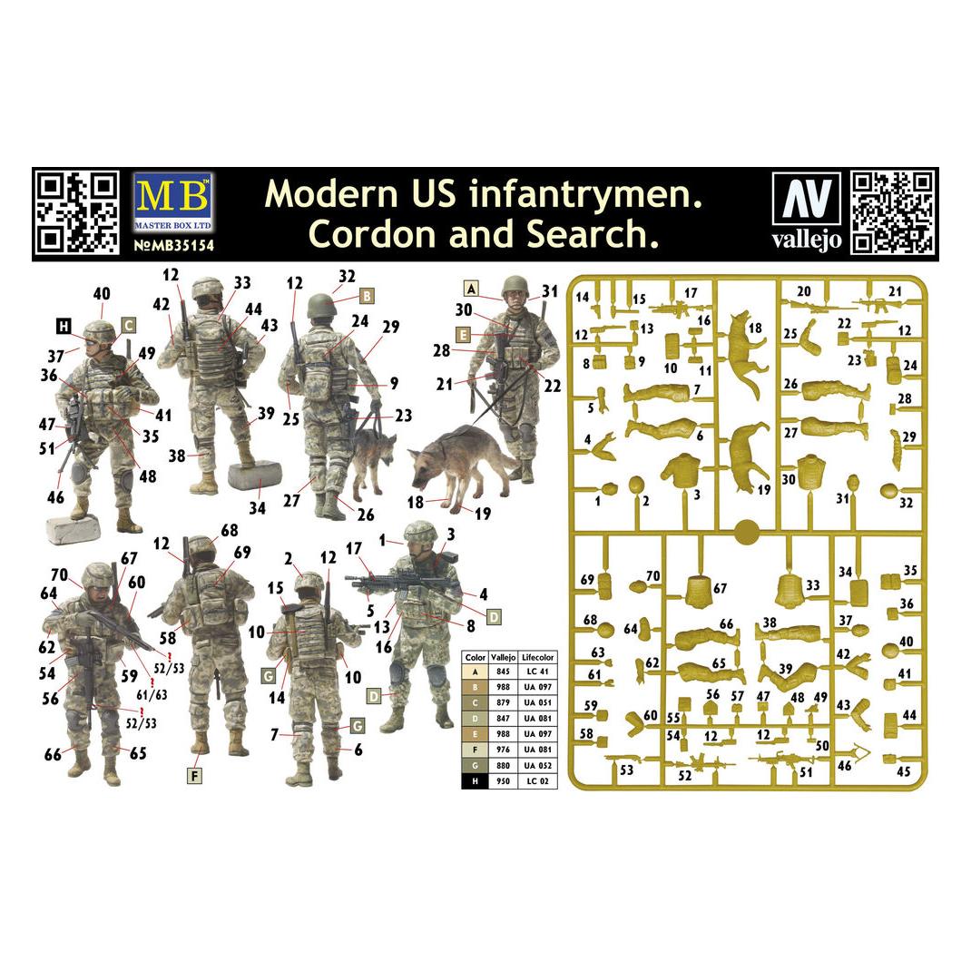 Master Box Modern U.S.infantrymen. Cordon and Searc (MB35154)