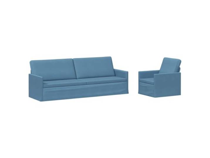 vidaXL Sofa-Set 2 pcs Blau Cordstoff Bietet langfristige Unterstützung, Garantiert plüschige Entspannung, Verbessern die Nutzungskomfort