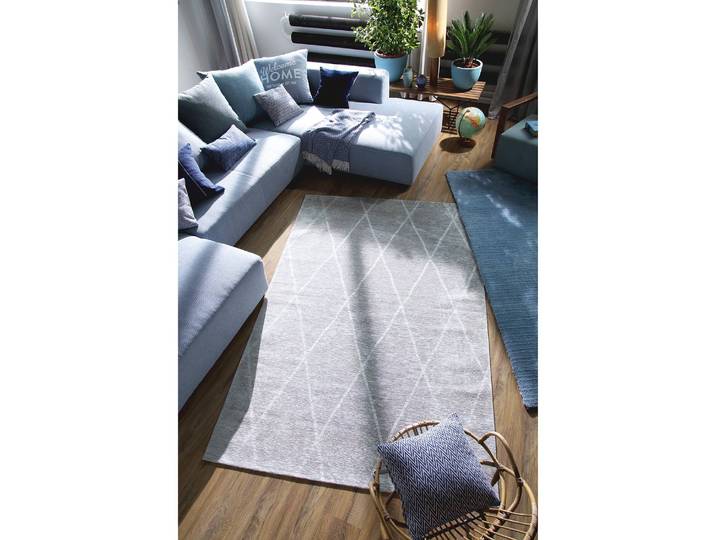 Kurzflorteppich Fine Lines Silber/Silber 190 x 290cm Mischgewebe